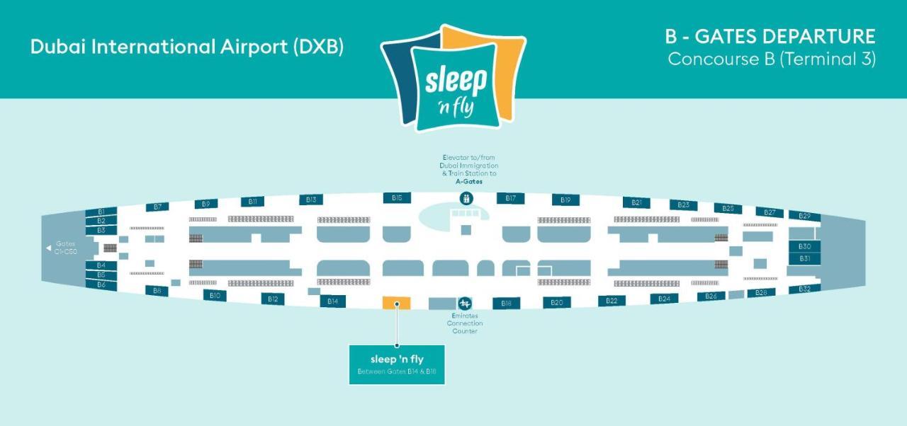 Hotel Sleep 'N Fly Sleep Lounge, B-Gates Terminal 3 - Transit Only Dubái Exterior foto